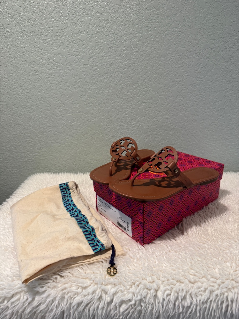 Tory Burch Miller Vintage Vachetta Leather Sandals Size 9
